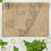  kaart van Nantucket (1869) Theedoek (Gevouwen)