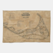  kaart van Nantucket (1869) Theedoek (Horizontaal)