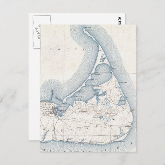 kaart van Nantucket (1919) (Voorkant / Achterkant)