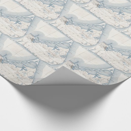  kaart van Nantucket (1919) Cadeaupapier (Hoek)