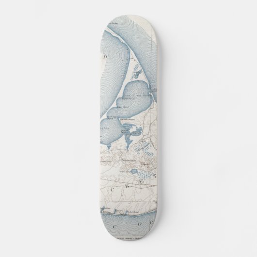  kaart van Nantucket (1919) Persoonlijk Skateboard (Voorkant)