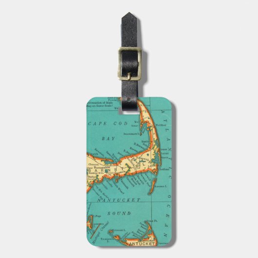 Kaart van NANTUCKET CAPE CZV Bagagelabel (Voorkant verticaal)