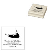 Kaart van Nantucket Massachusetts Bruiloft Rubberstempel (Gestempeld)