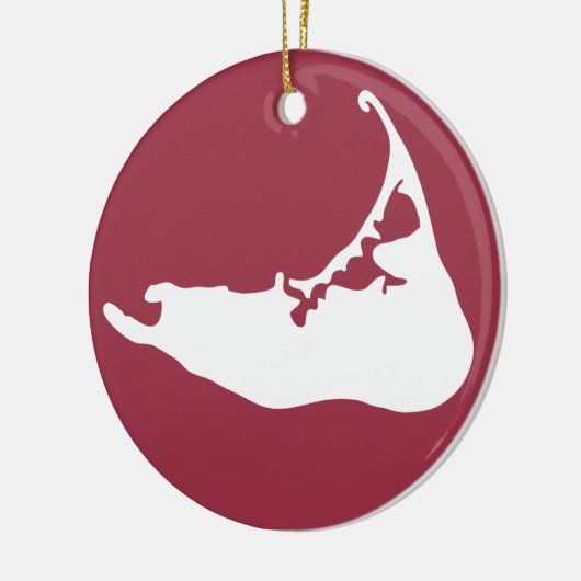 Kaart van Nantucket White en Cranberry Red Keramisch Ornament (Links)