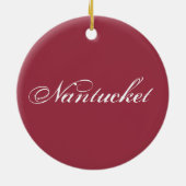 Kaart van Nantucket White en Cranberry Red Keramisch Ornament (Achterkant)