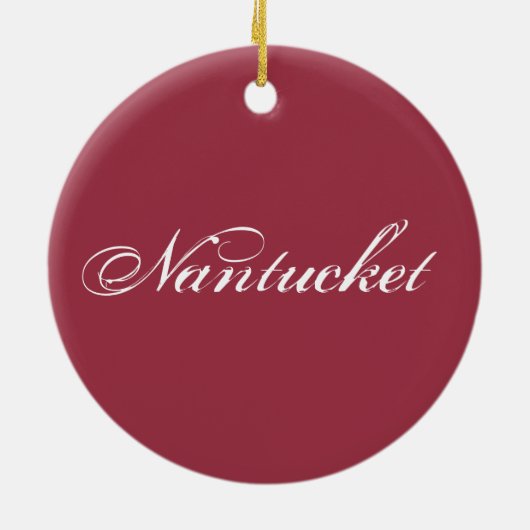 Kaart van Nantucket White en Cranberry Red Keramisch Ornament (Achterkant)