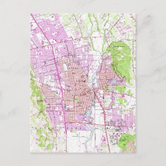  kaart van Napa Californië (1951) (Voorkant)