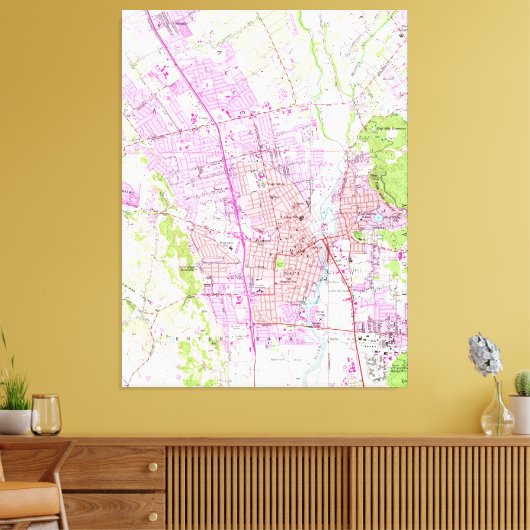  kaart van Napa Californië (1951) Canvas Afdruk (Insitu (Woonkamer))