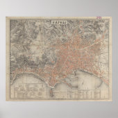  kaart van Napels 1860 Poster (Voorkant)