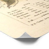  kaart van Napels Italië (1835) Poster (Hoek)