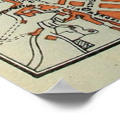  kaart van Napels Italië (1911) Poster (Hoek)