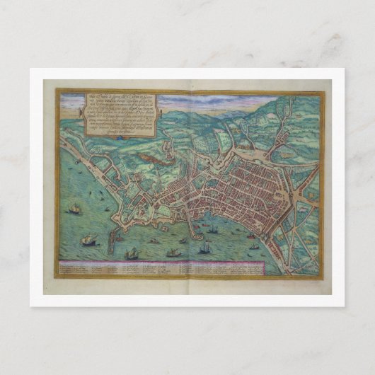 Kaart van Napels, van "Civitates Orbis Terrarum" d (Voorkant)