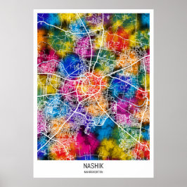 Kaart van Nashik Maharashtra Poster
