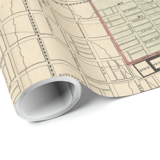  kaart van Nashville Tennessee (1877) Cadeaupapier (Rol Hoek)