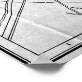  kaart van Nashville Tennessee (1920) BW Poster (Hoek)