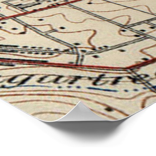  kaart van Nashville Tennessee (1929) Poster (Hoek)