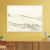  kaart van Nassau Bahamas (1884) Canvas Afdruk (Insitu (Woonkamer))