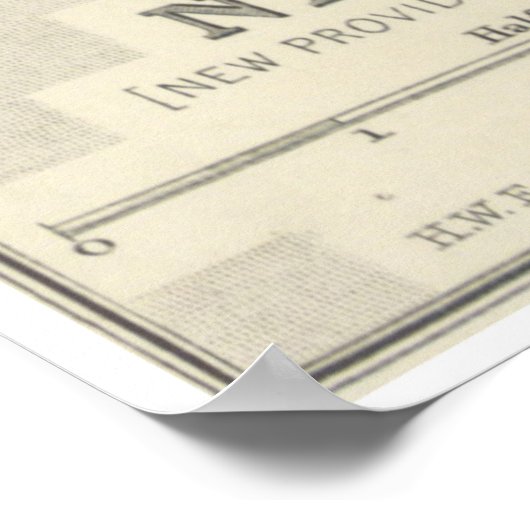  kaart van Nassau Bahamas (1884) Poster (Hoek)