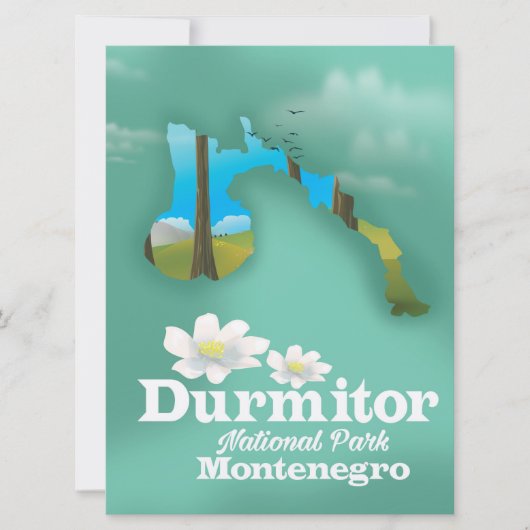 kaart van nationaal park Durmitor, Montenegro (Voorkant)