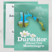 kaart van nationaal park Durmitor, Montenegro (Voorkant / Achterkant)