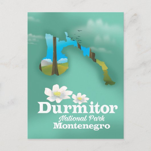 kaart van nationaal park Durmitor, Montenegro (Voorkant)
