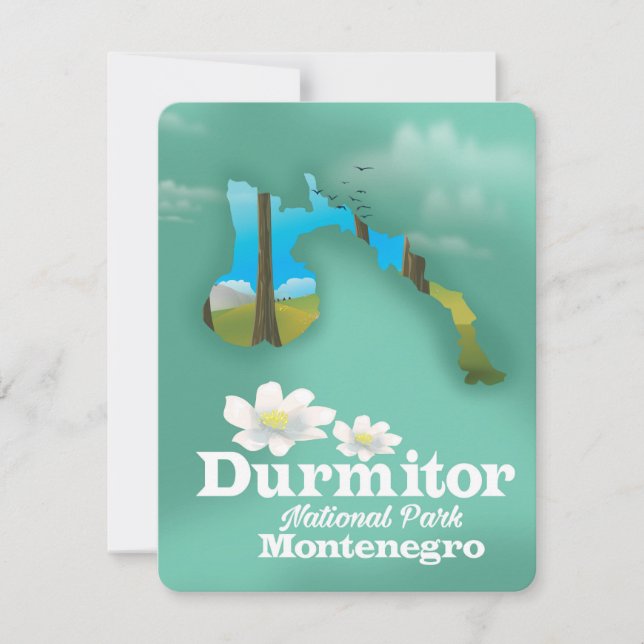 kaart van nationaal park Durmitor, Montenegro (Voorkant)