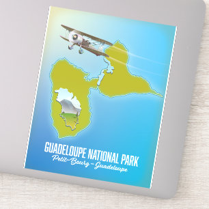 kaart van Nationaal park Guadeloupe Sticker