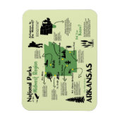 Kaart van nationale parken in Arkansas Magneet (Verticaal)