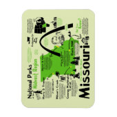 Kaart van nationale parken in Missouri Magneet (Verticaal)
