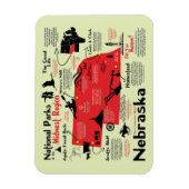 Kaart van nationale parken in Nebraska Magneet (Verticaal)