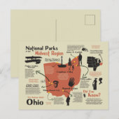 Kaart van nationale parken in Ohio (Voorkant / Achterkant)