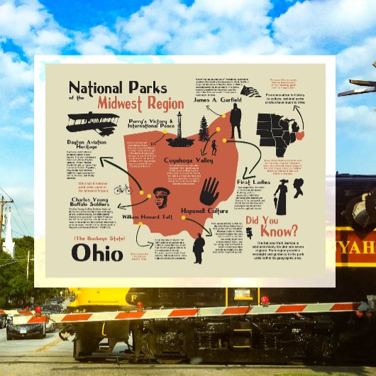Kaart van nationale parken in Ohio