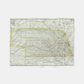  kaart van Nebraska (1889) Fleece Deken (Voorkant (Horizontaal))