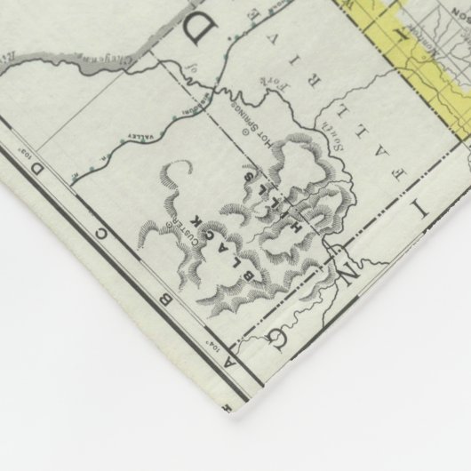  kaart van Nebraska (1889) Fleece Deken (Hoek)