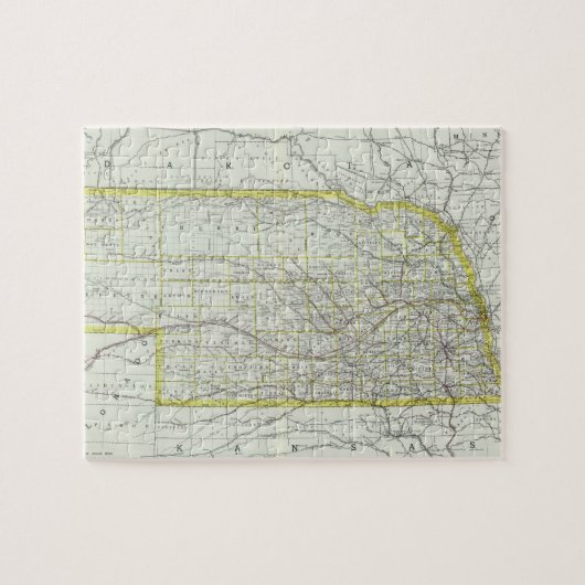 kaart van Nebraska (1889) Legpuzzel (Horizontaal)