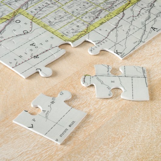  kaart van Nebraska (1889) Legpuzzel (Zijkant)