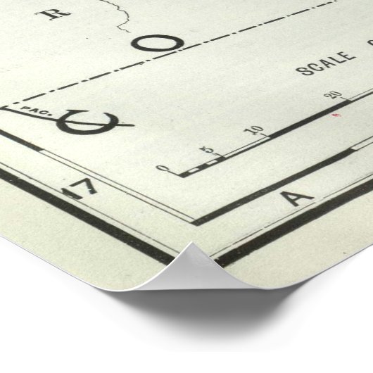  kaart van Nebraska (1889) Poster (Hoek)