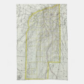 kaart van Nebraska (1889) Theedoek (Verticaal)