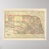 Kaart van Nebraska (1902) Poster (Voorkant)