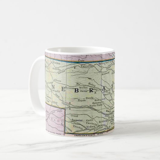  kaart van Nebraska Koffiemok (Voorkant links)