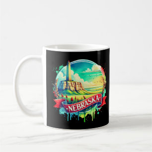 kaart van Nebraska - Retro us State Koffiemok