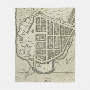 kaart van Neder-Manhattan (1764) Fleece Deken