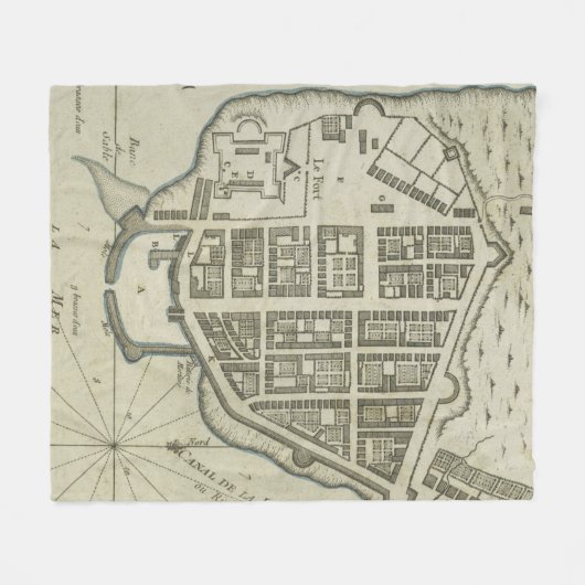 kaart van Neder-Manhattan (1764) Fleece Deken (Voorkant (Horizontaal))
