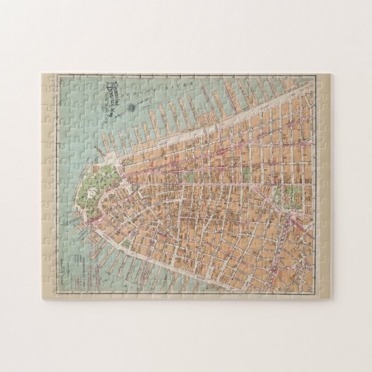 kaart van Neder-Manhattan (1921) Legpuzzel (Horizontaal)