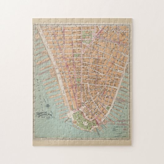 kaart van Neder-Manhattan (1921) Legpuzzel (Verticaal)