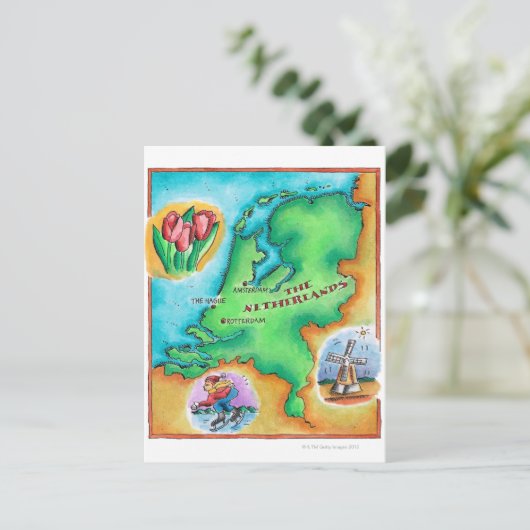 Kaart van Nederland (Staand voorkant)