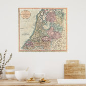 kaart van Nederland (1799) Poster (Keuken)