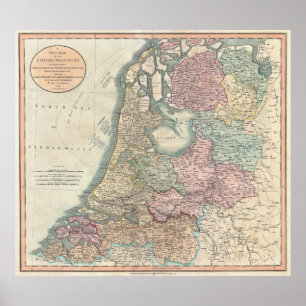  kaart van Nederland (1799) Poster
