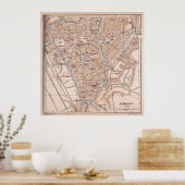 kaart van Nederland (1897) Poster (Keuken)