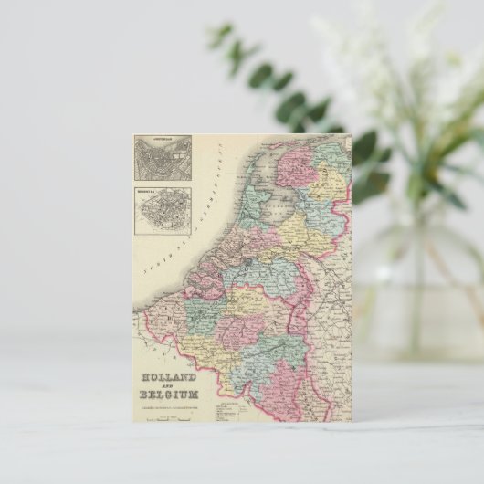  kaart van Nederland en België (1856) (Staand voorkant)